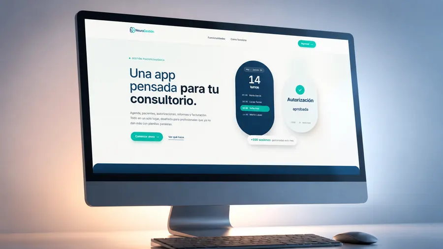 Interfaz de NeuroGestión en una computadora