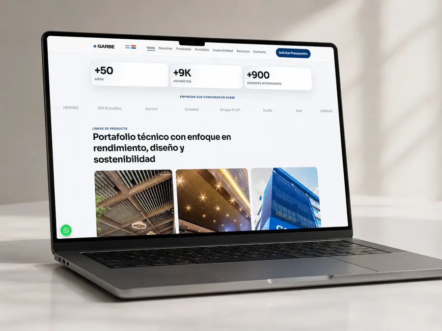 Catálogo web desarrollado para Garbe